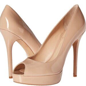 Tan Vince Camuto Patent Leather Heels